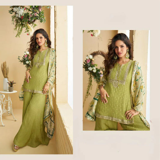 Noor Chinon Embroidered Top & Palazzo Set