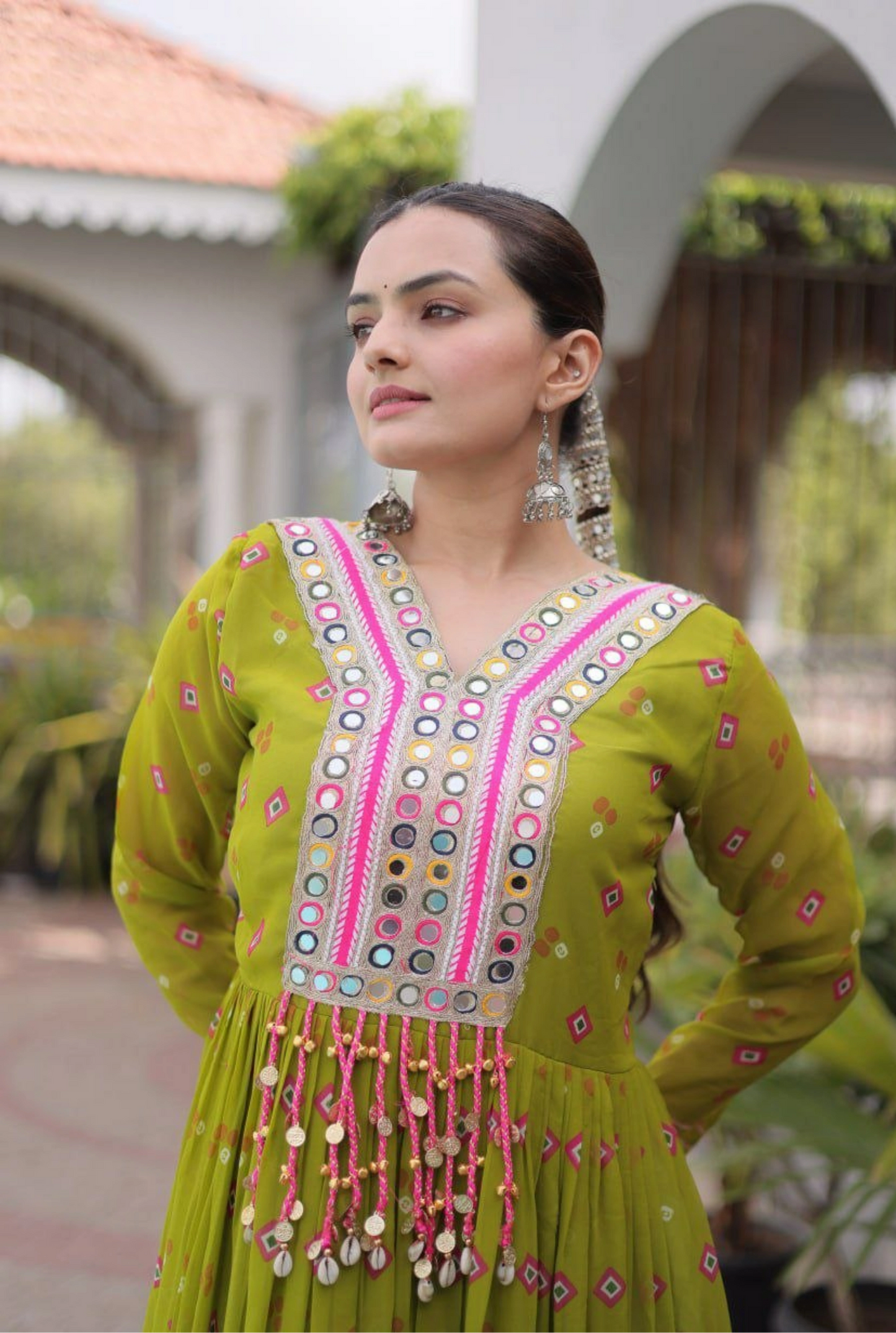 Rangmahal Leheriya Flare Gown