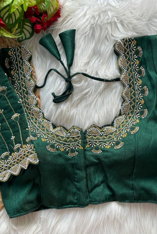 Meher Beads Work Roman Silk Blouse