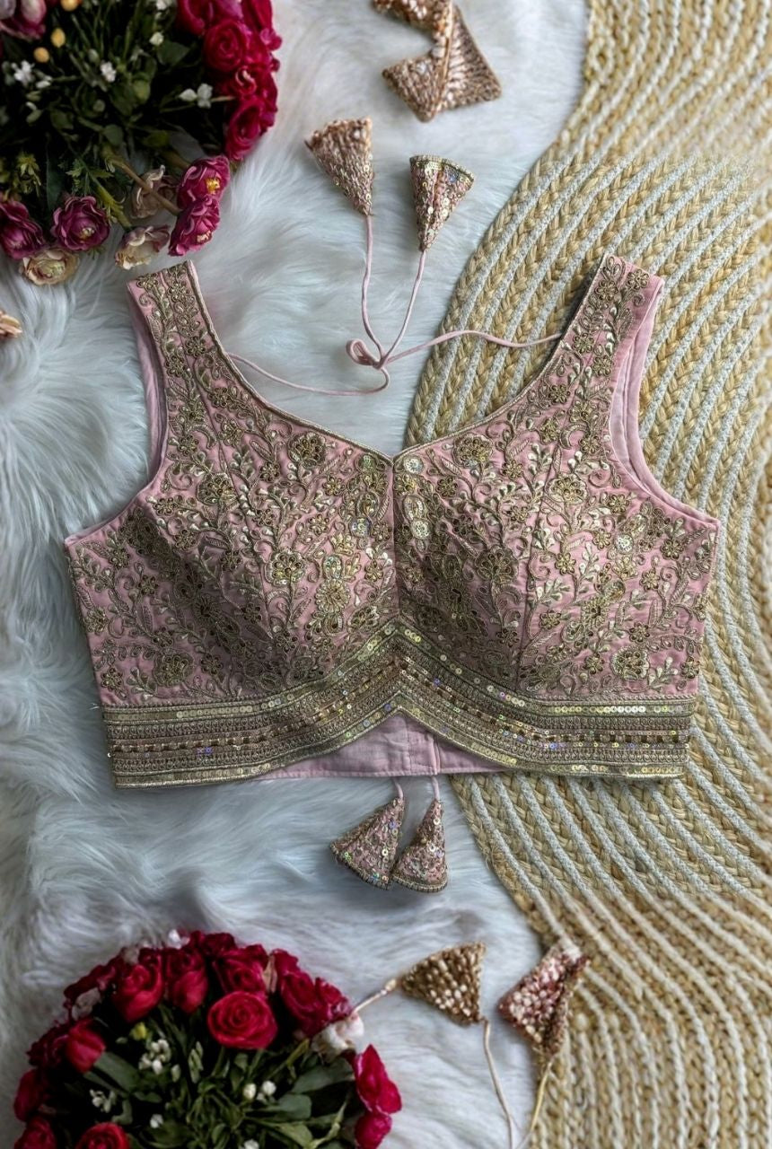 Kundan Rajwada Roman Silk Blouse