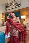 Rhea Shimmer Silk Sharara Set