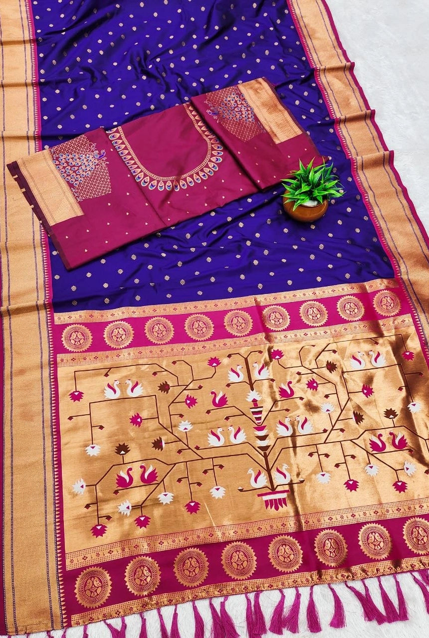 Rajnandini Meenakari Paithani Silk Saree