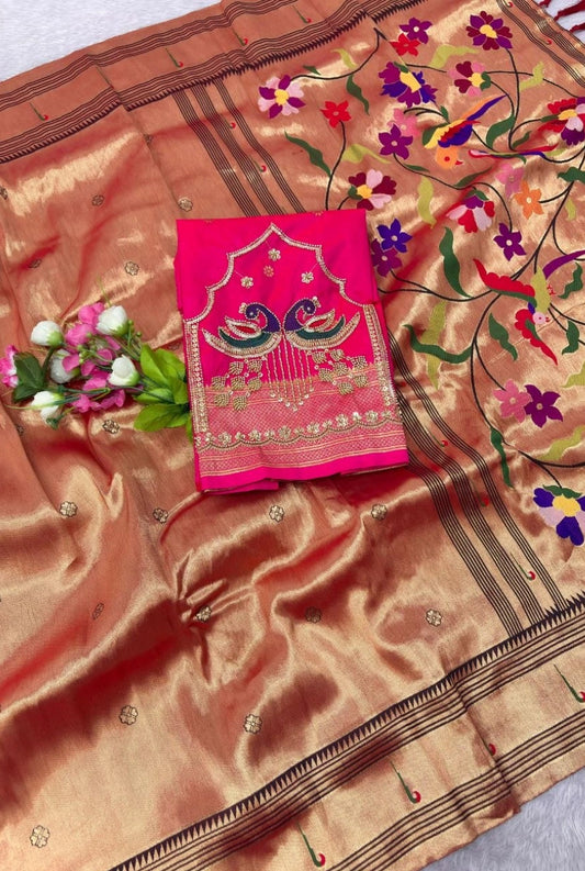 Mayurika Meenakari Paithani Silk Saree