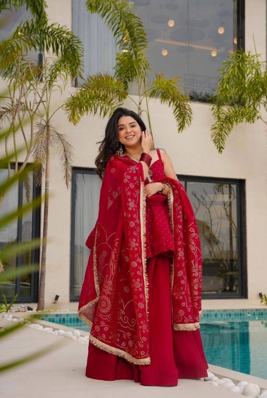 Ziva Mukaish Sharara Set