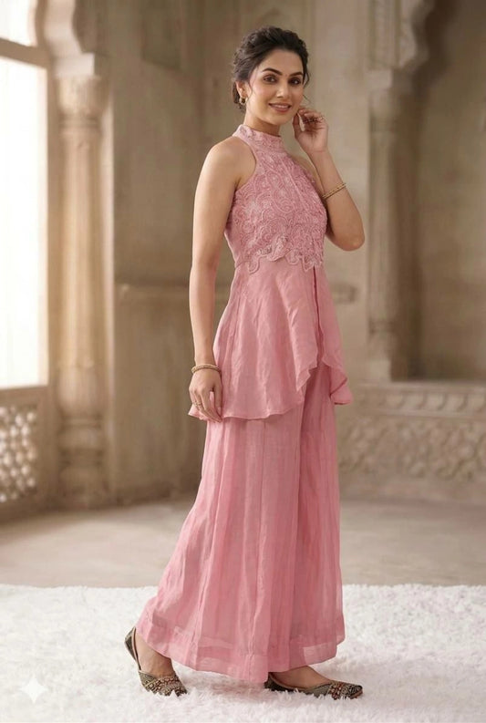 Rosé Elara Sharara Set