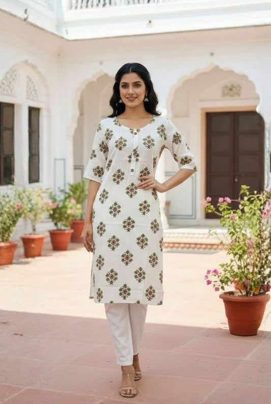 Everyday Ease Printed Rayon Kurti