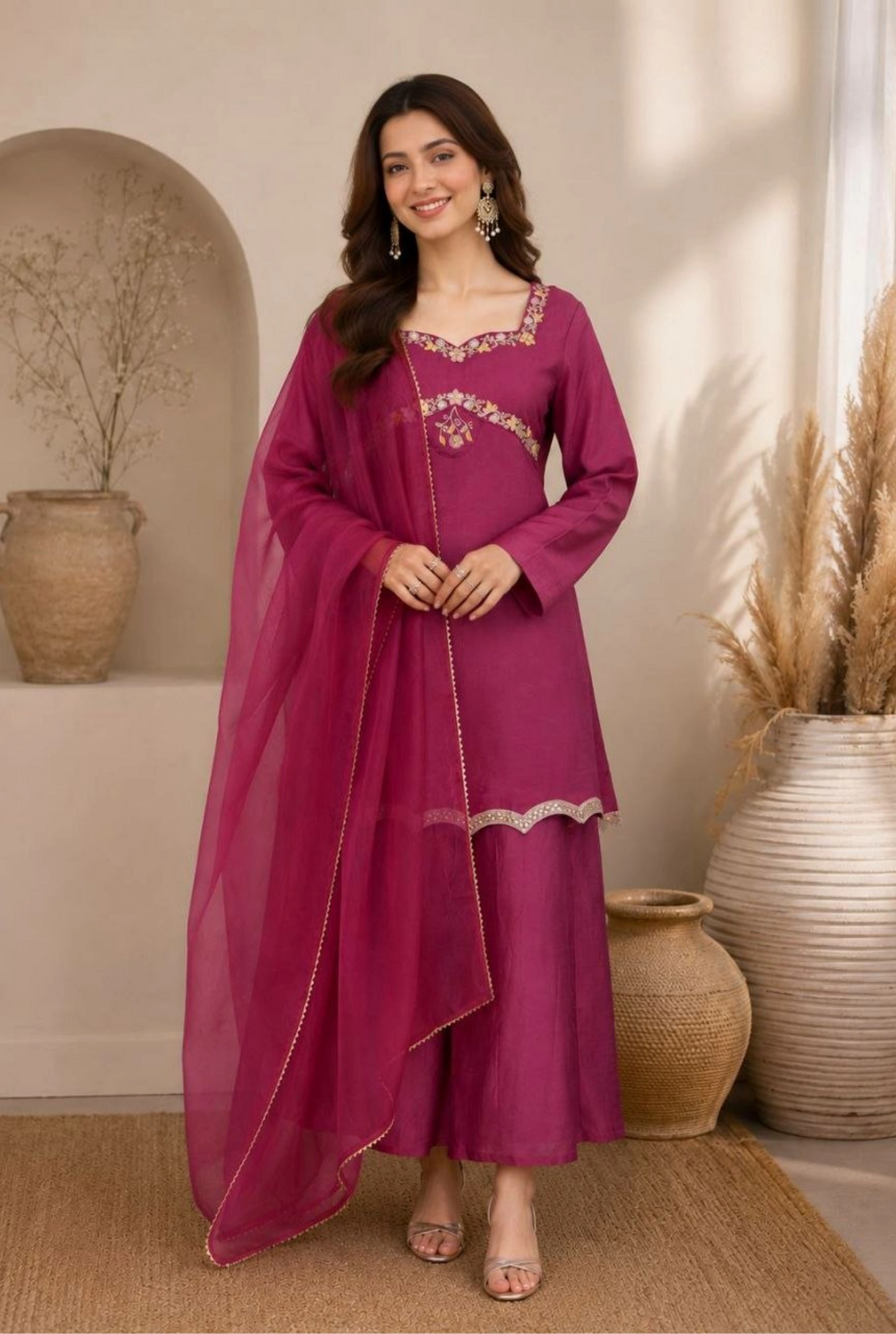 Aabira Zazu Silk Suit Set