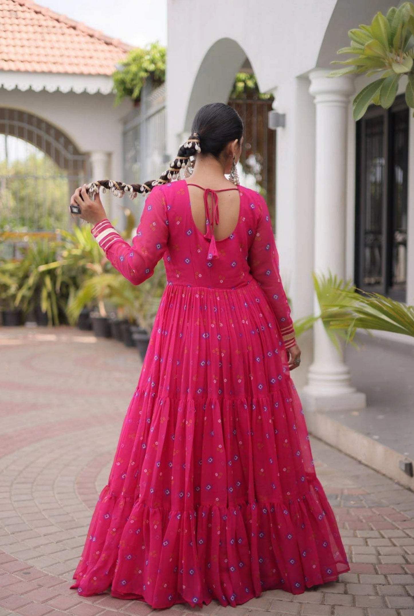 Rangmahal Leheriya Flare Gown