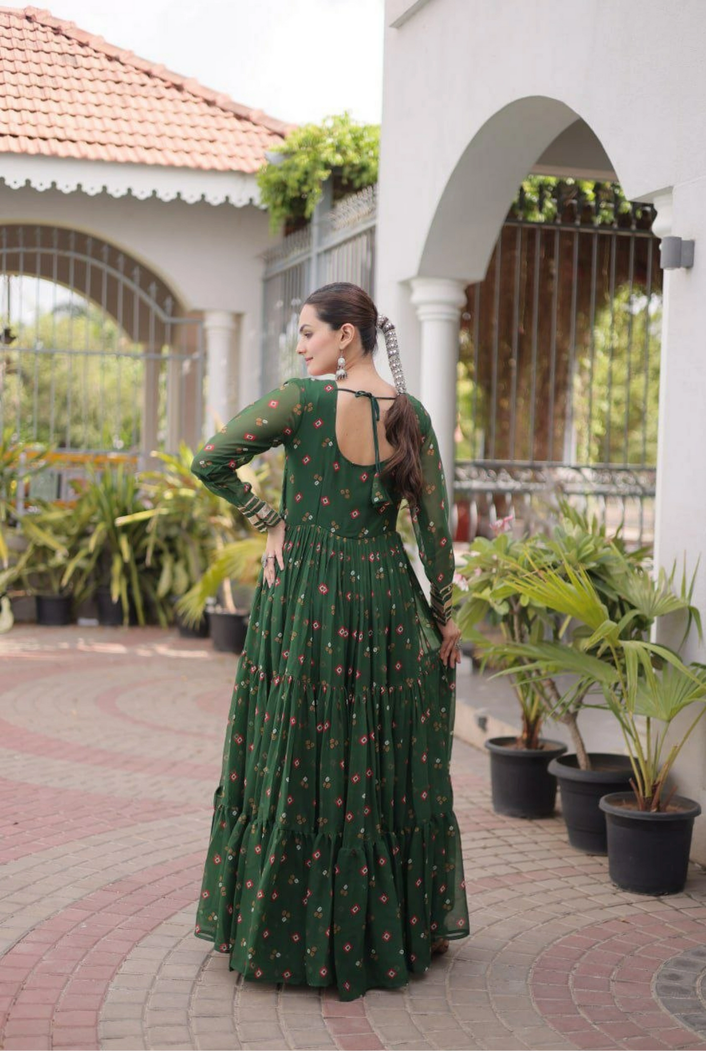 Rangmahal Leheriya Flare Gown