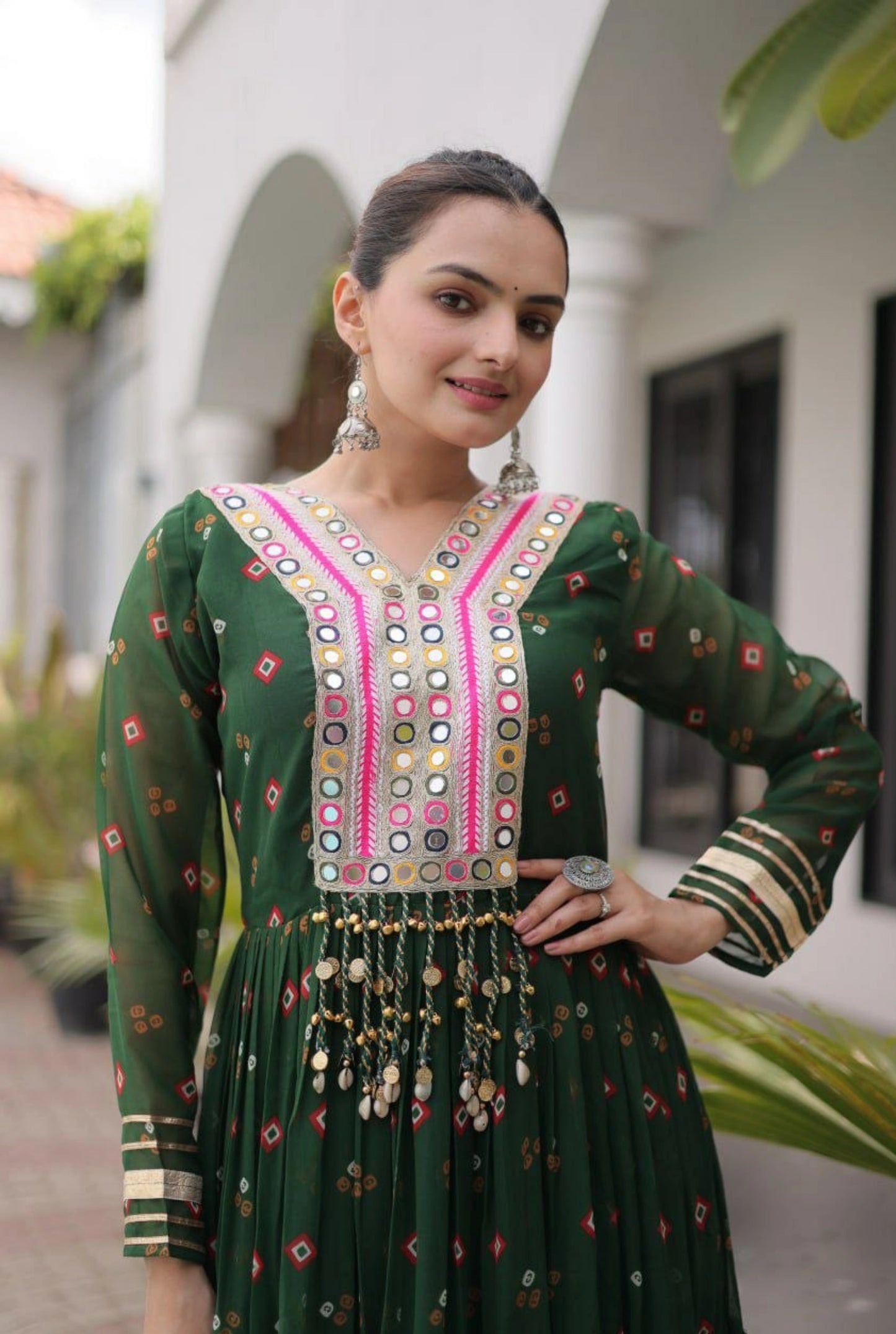 Rangmahal Leheriya Flare Gown