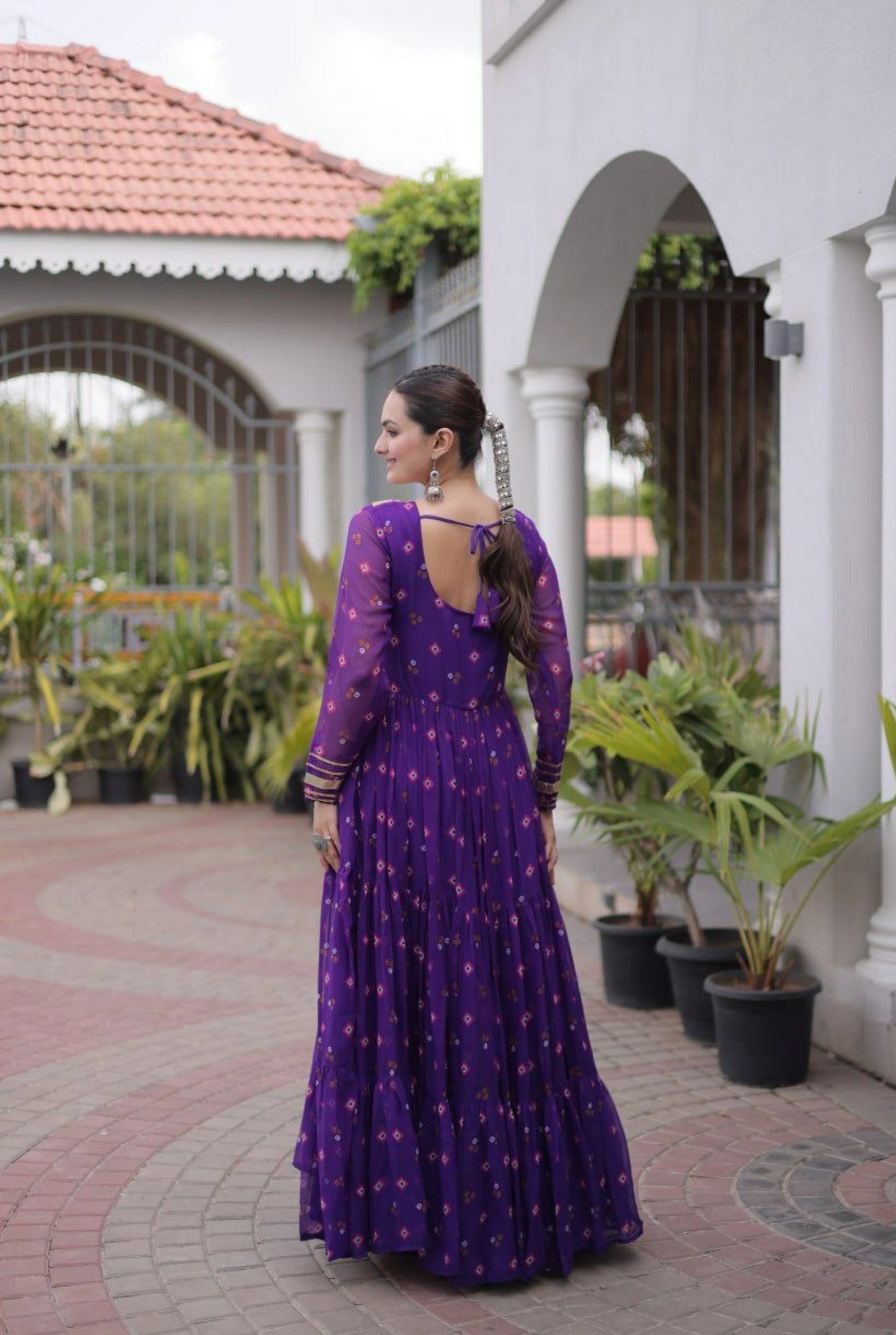 Rangmahal Leheriya Flare Gown