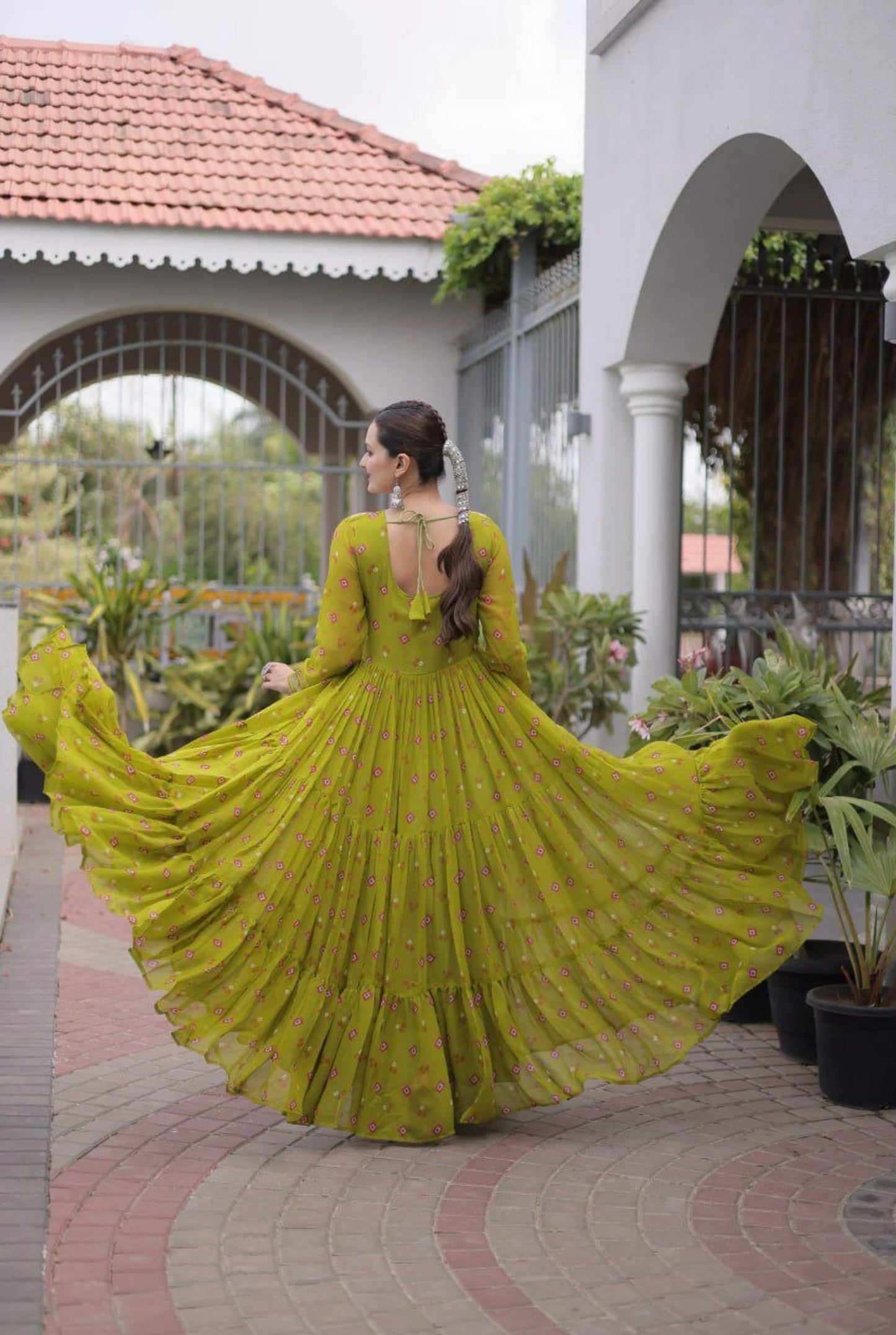 Rangmahal Leheriya Flare Gown