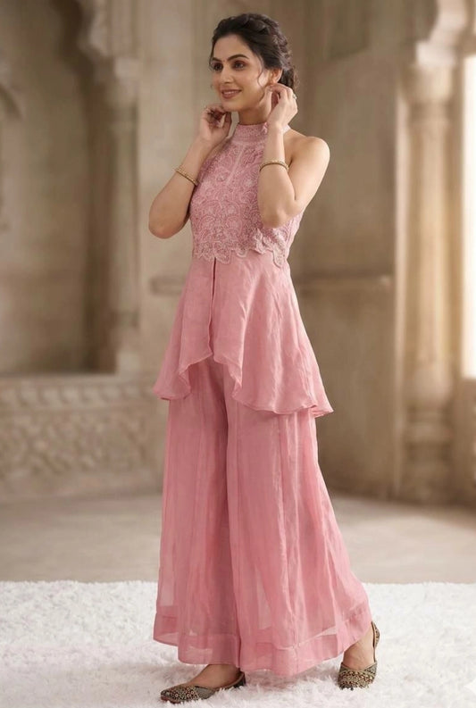Rosé Elara Sharara Set