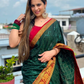 Aura Elephant Border Mercerised Cotton Silk Saree