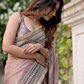 Soft Twill Net Saree with Sequins & Dori Embroidery Border
