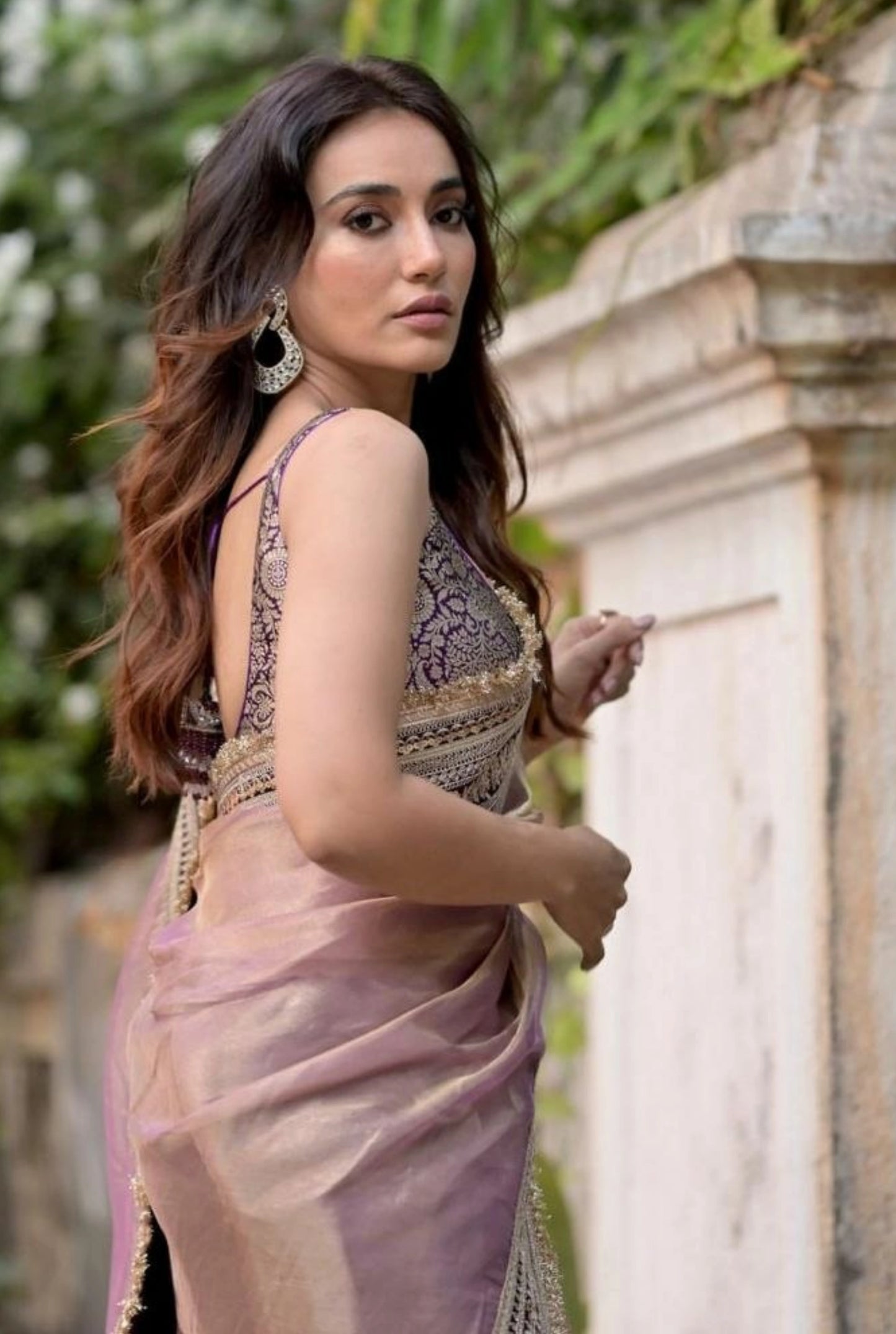 Soft Twill Net Saree with Sequins & Dori Embroidery Border
