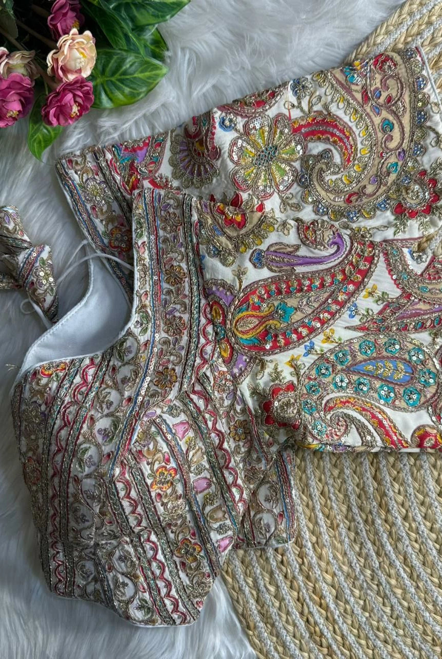 Mehrunisa Sweetheart Neck Work Blouse