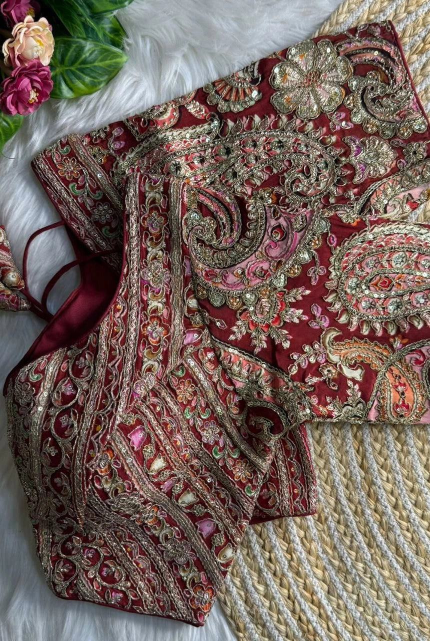 Mehrunisa Sweetheart Neck Work Blouse