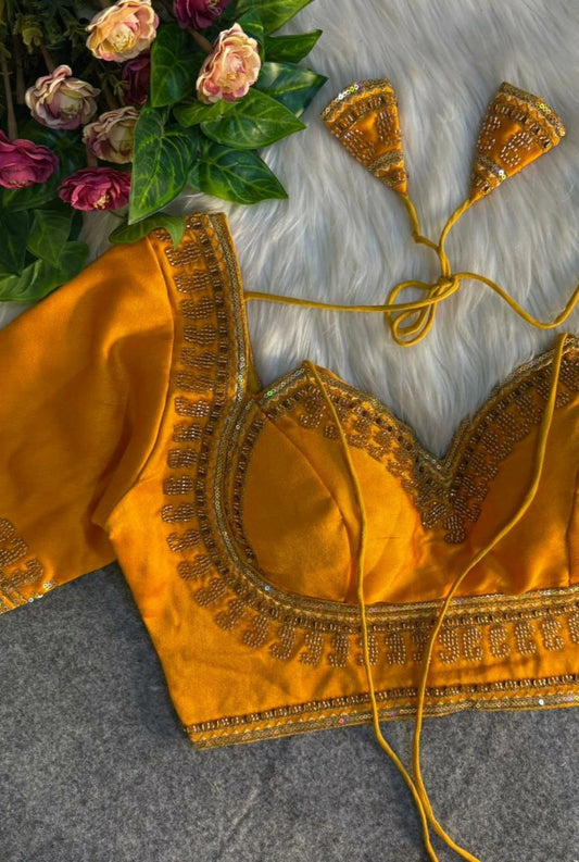 Zareefa Italian Silk Embellished Blouse