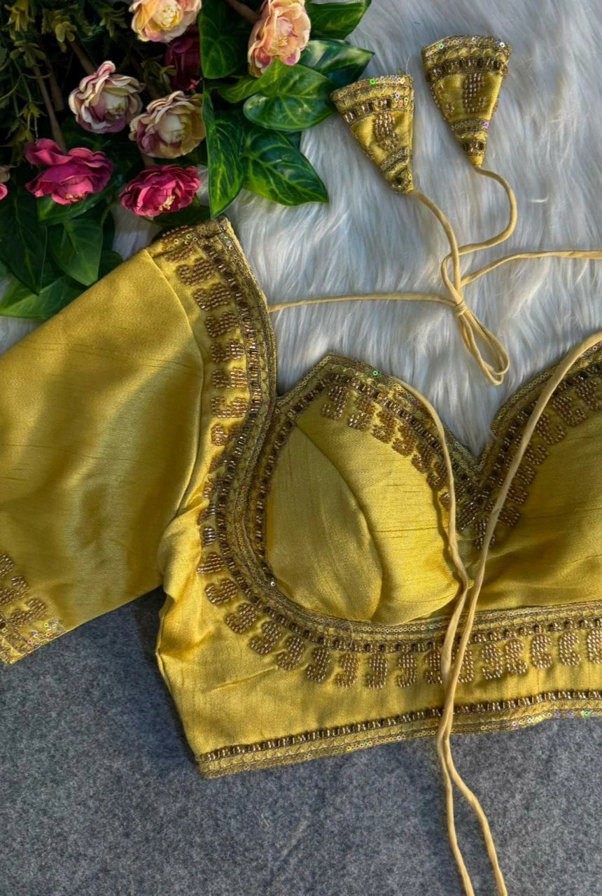 Zareefa Italian Silk Embellished Blouse