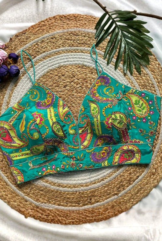 Paislina Crepe Silk Strappy Blouse