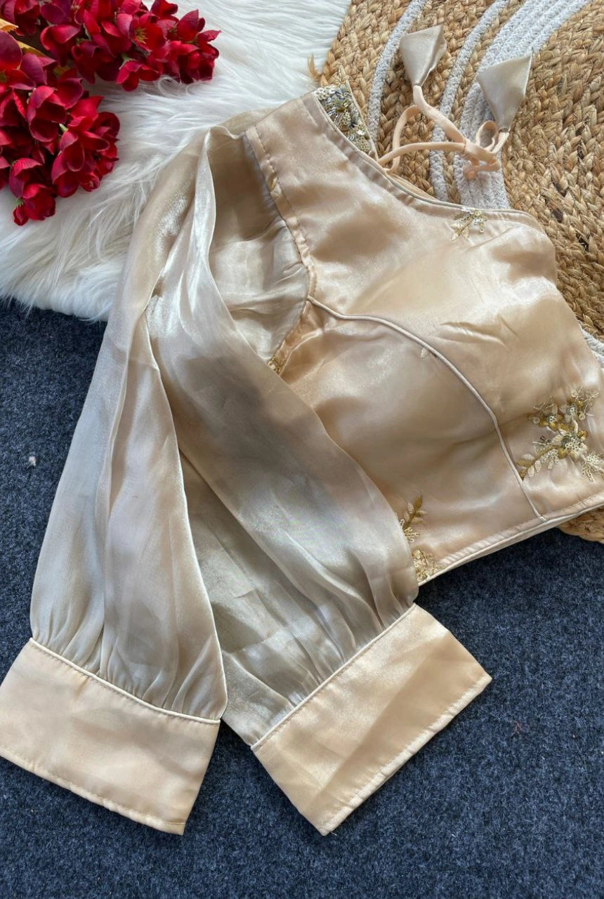 Zimira Organza Embroidered Blouse