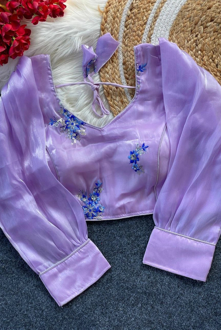 Zimira Organza Embroidered Blouse