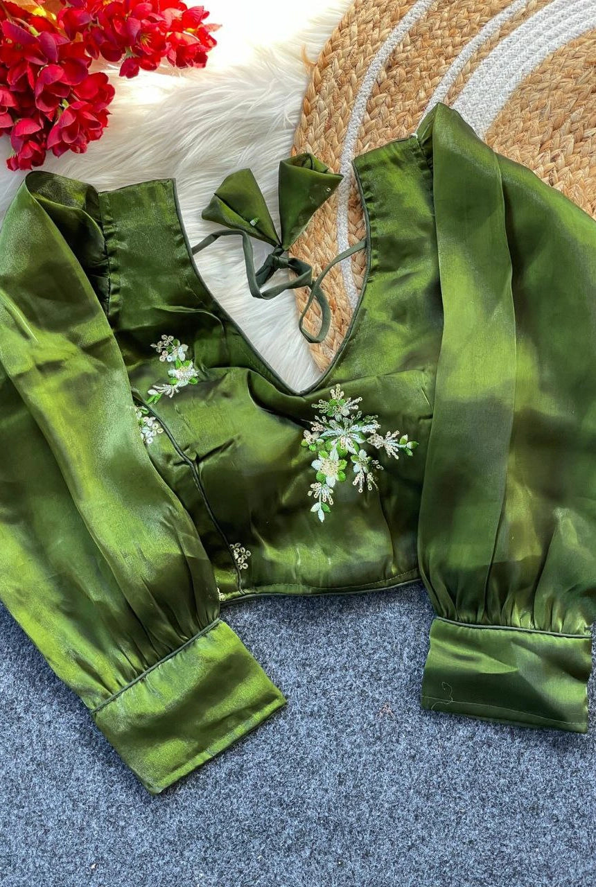 Zimira Organza Embroidered Blouse