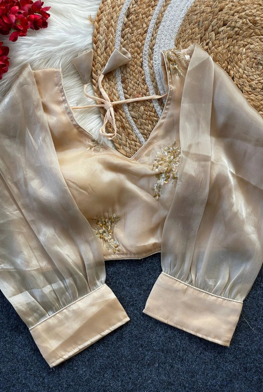 Zimira Organza Embroidered Blouse