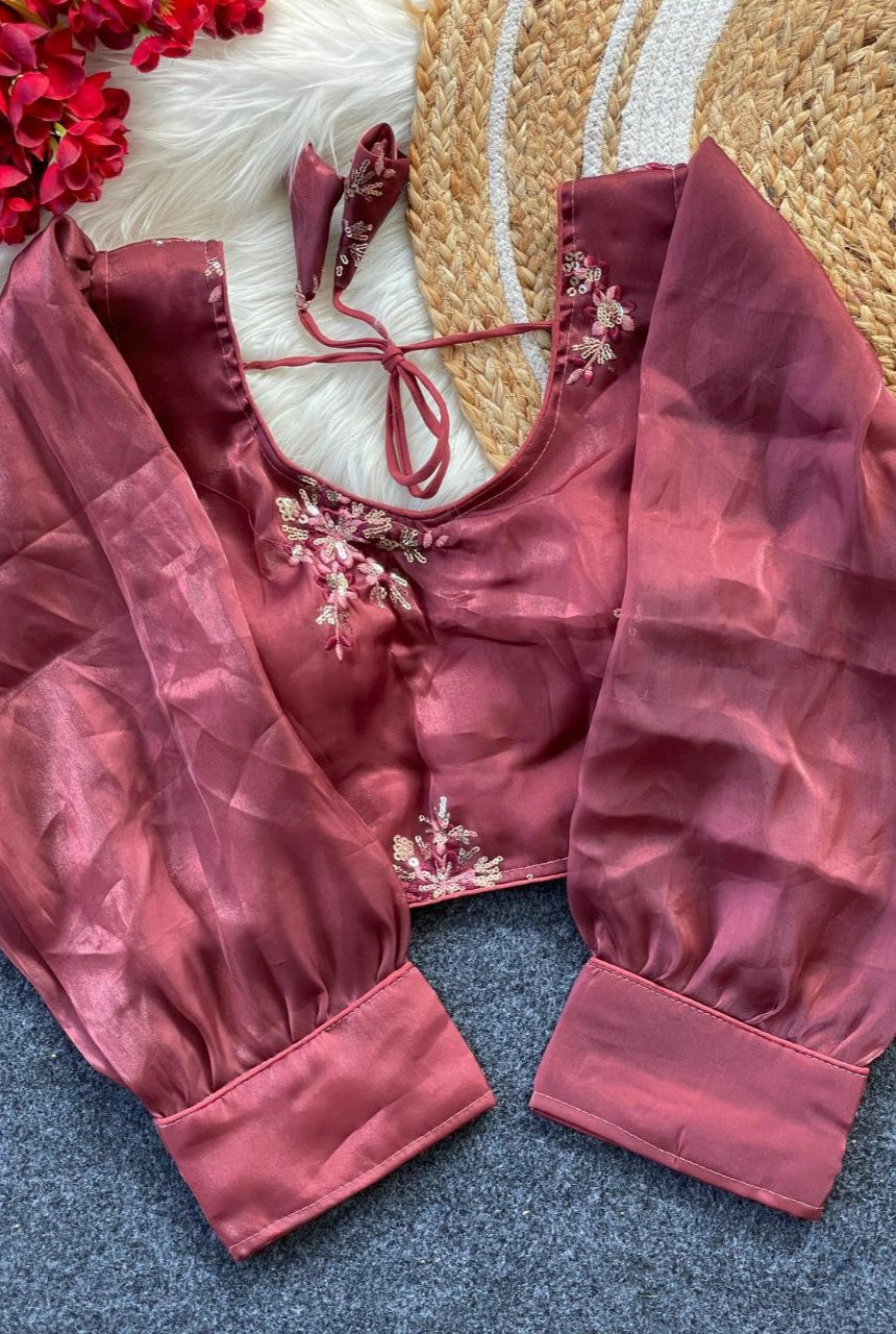 Zimira Organza Embroidered Blouse