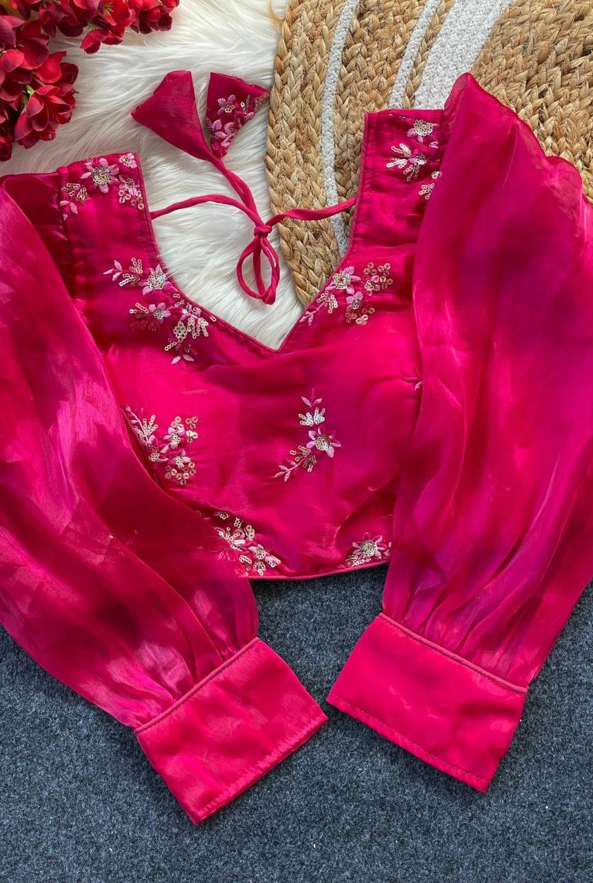 Zimira Organza Embroidered Blouse