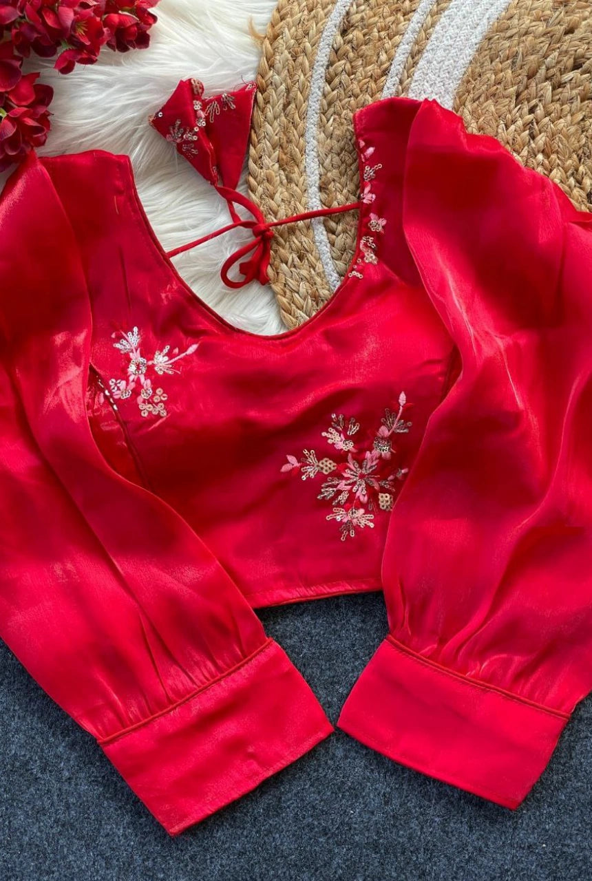 Zimira Organza Embroidered Blouse