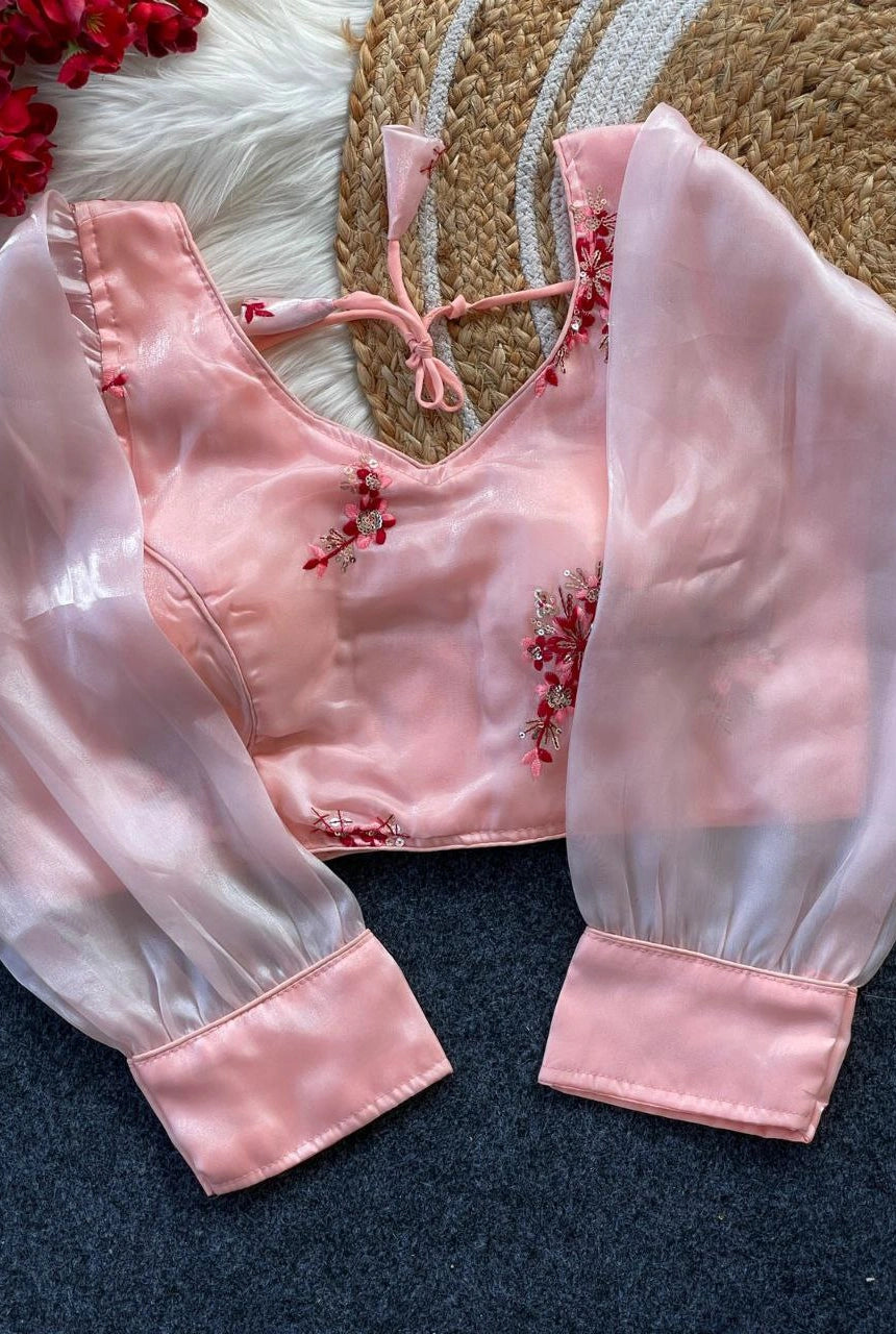 Zimira Organza Embroidered Blouse