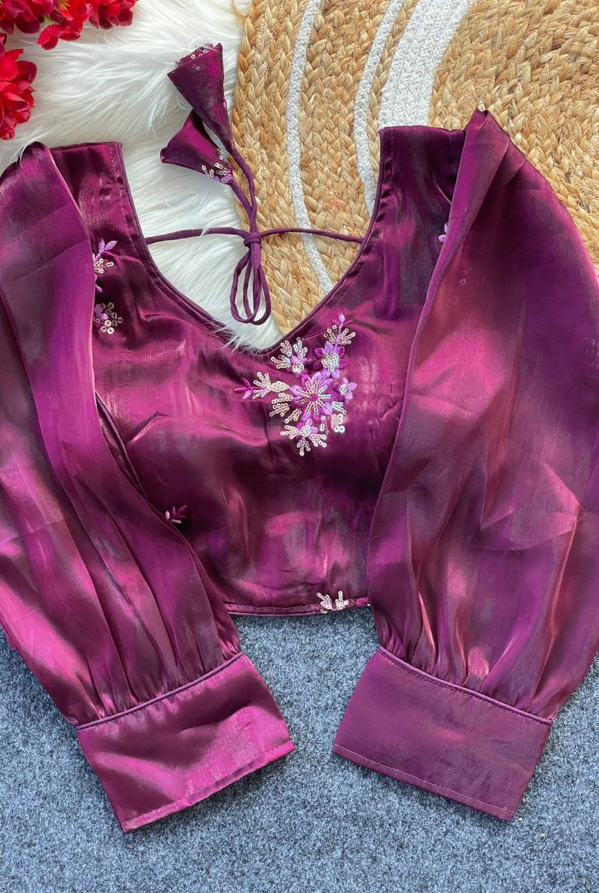 Zimira Organza Embroidered Blouse
