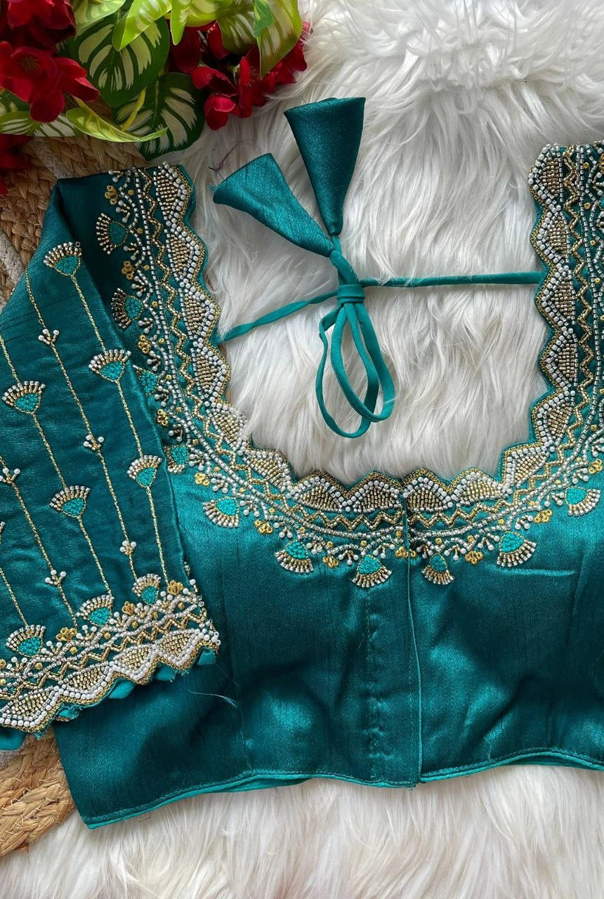 Meher Beads Work Roman Silk Blouse