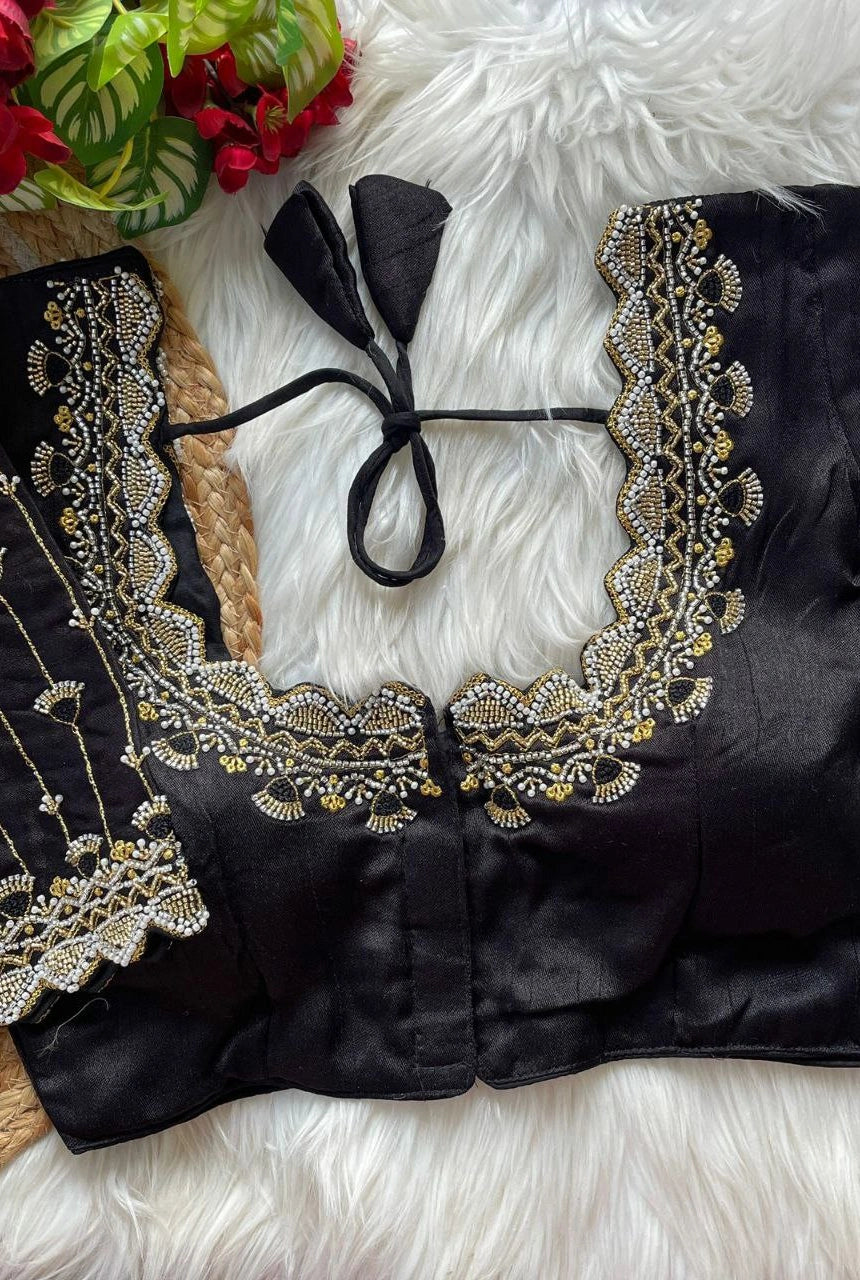 Meher Beads Work Roman Silk Blouse