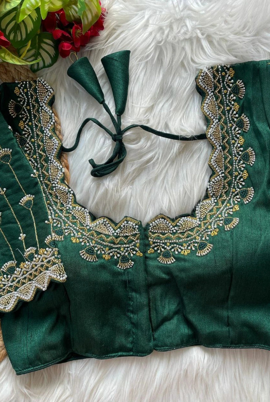 Meher Beads Work Roman Silk Blouse