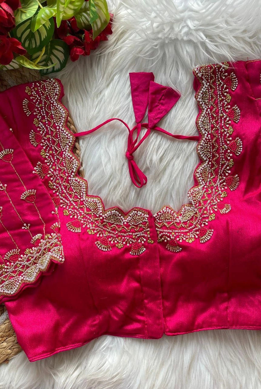 Meher Beads Work Roman Silk Blouse