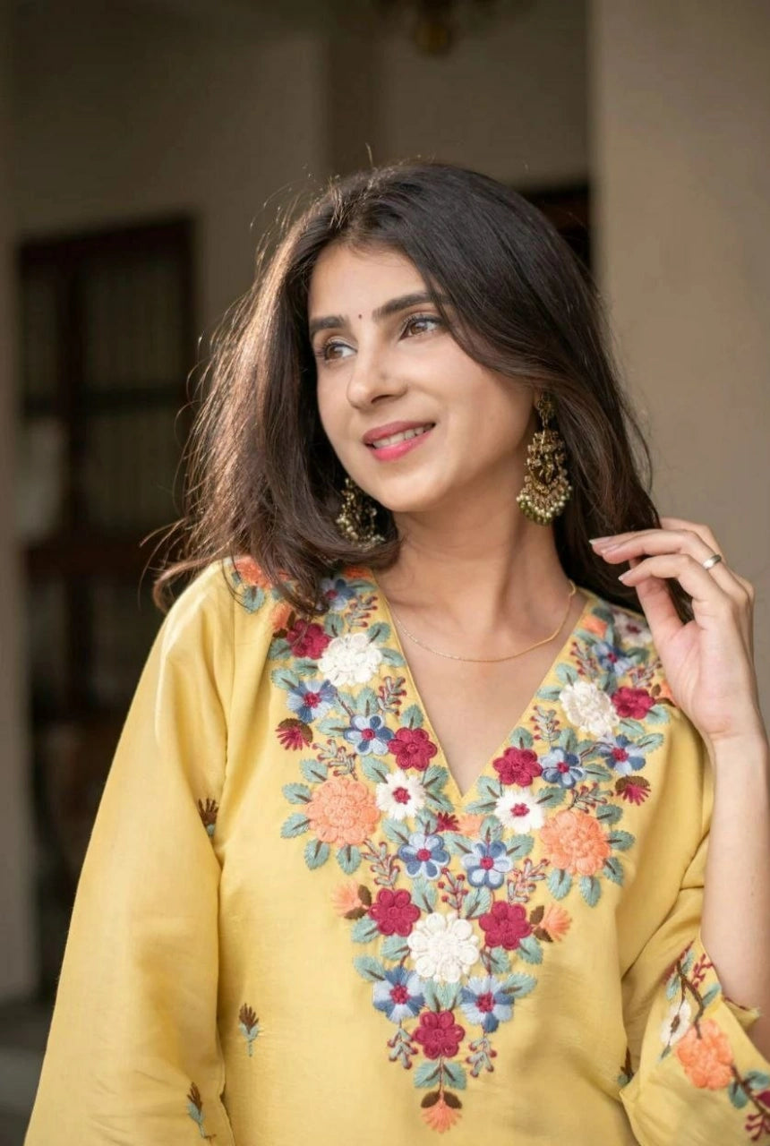Pallavi French Crepe Kurti Set