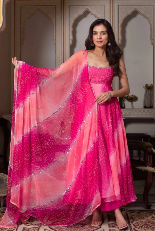 Noor Mirror Work Gown Set