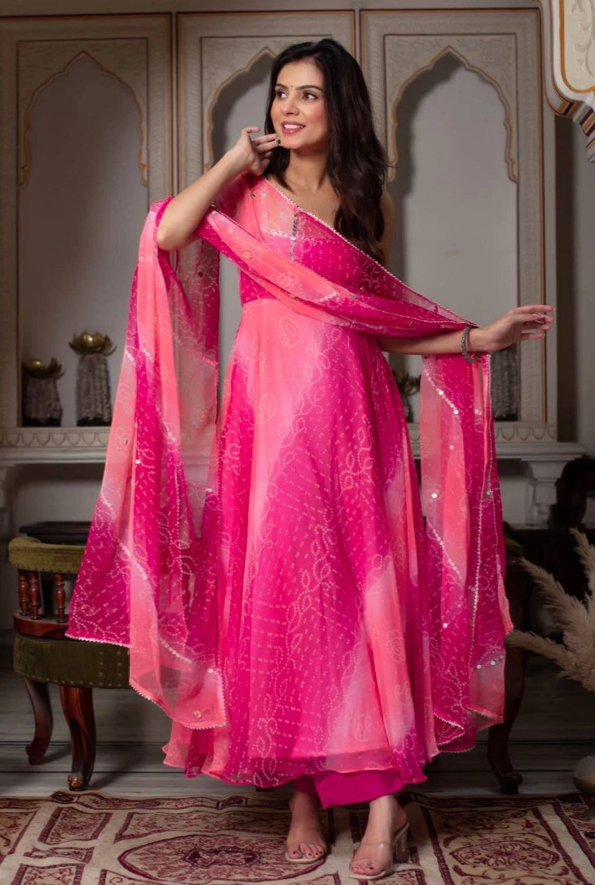 Noor Mirror Work Gown Set