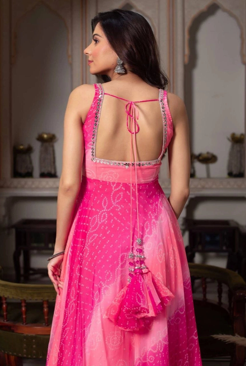 Noor Mirror Work Gown Set