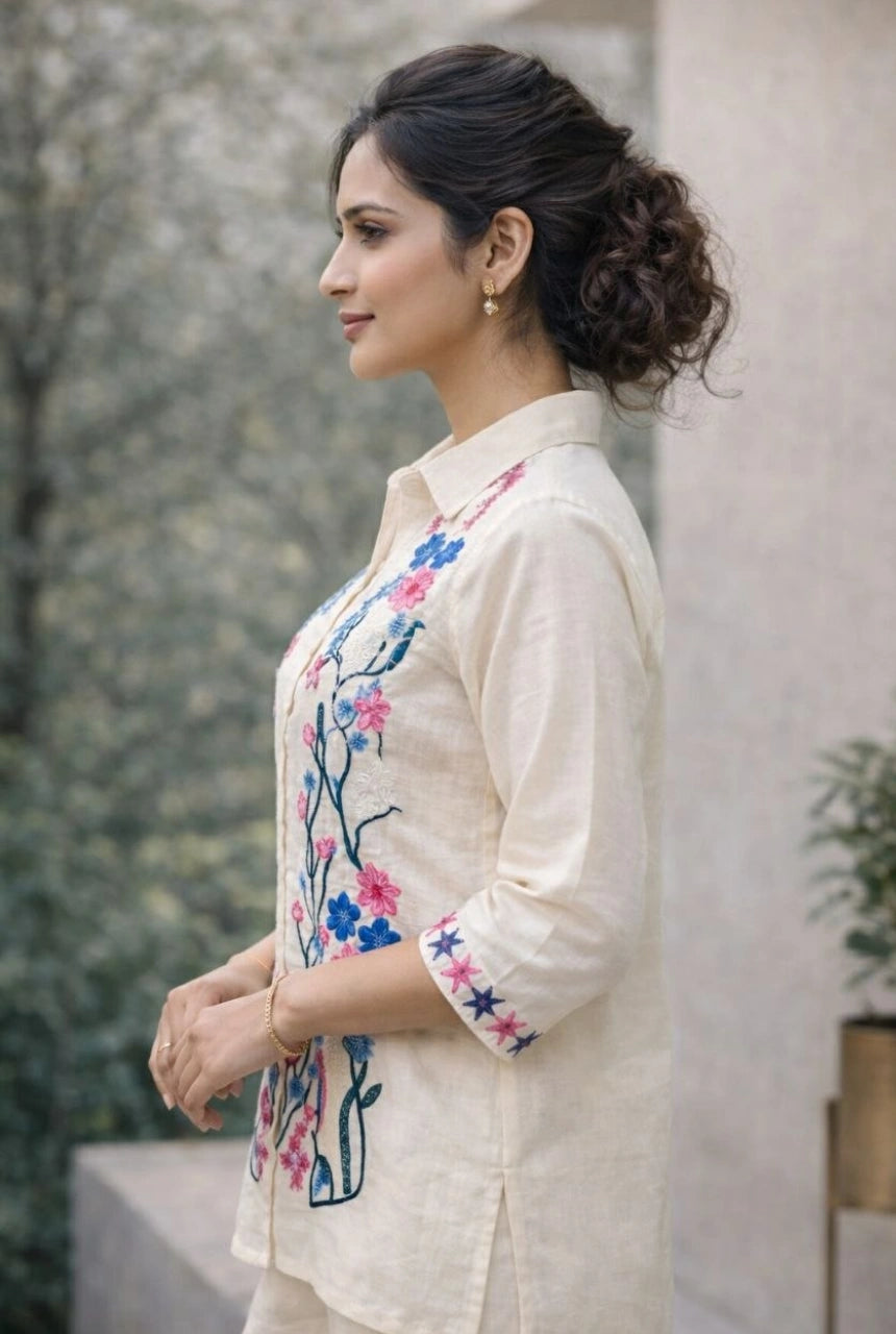 Embroidered Cotton Co-ord Set