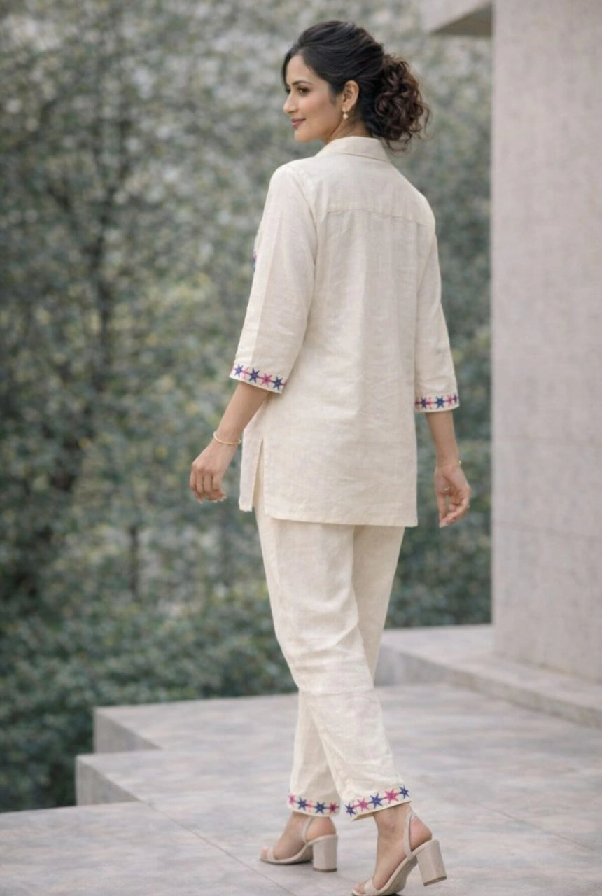 Embroidered Cotton Co-ord Set