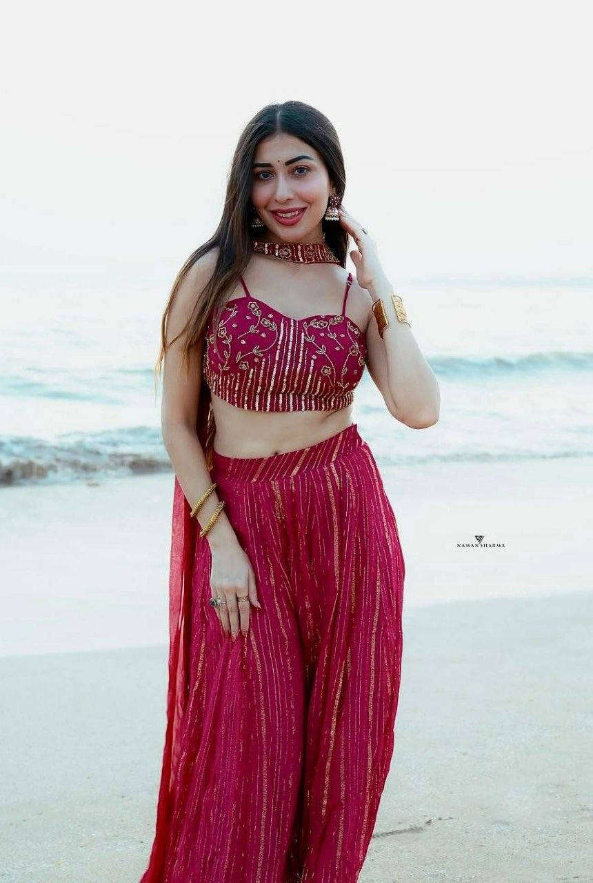 Meher Sequined Georgette Lehenga Set