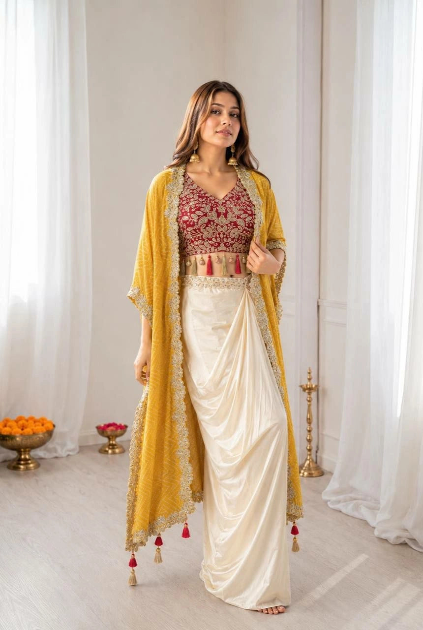 Zareen Draped Dhoti Co-Ord Set