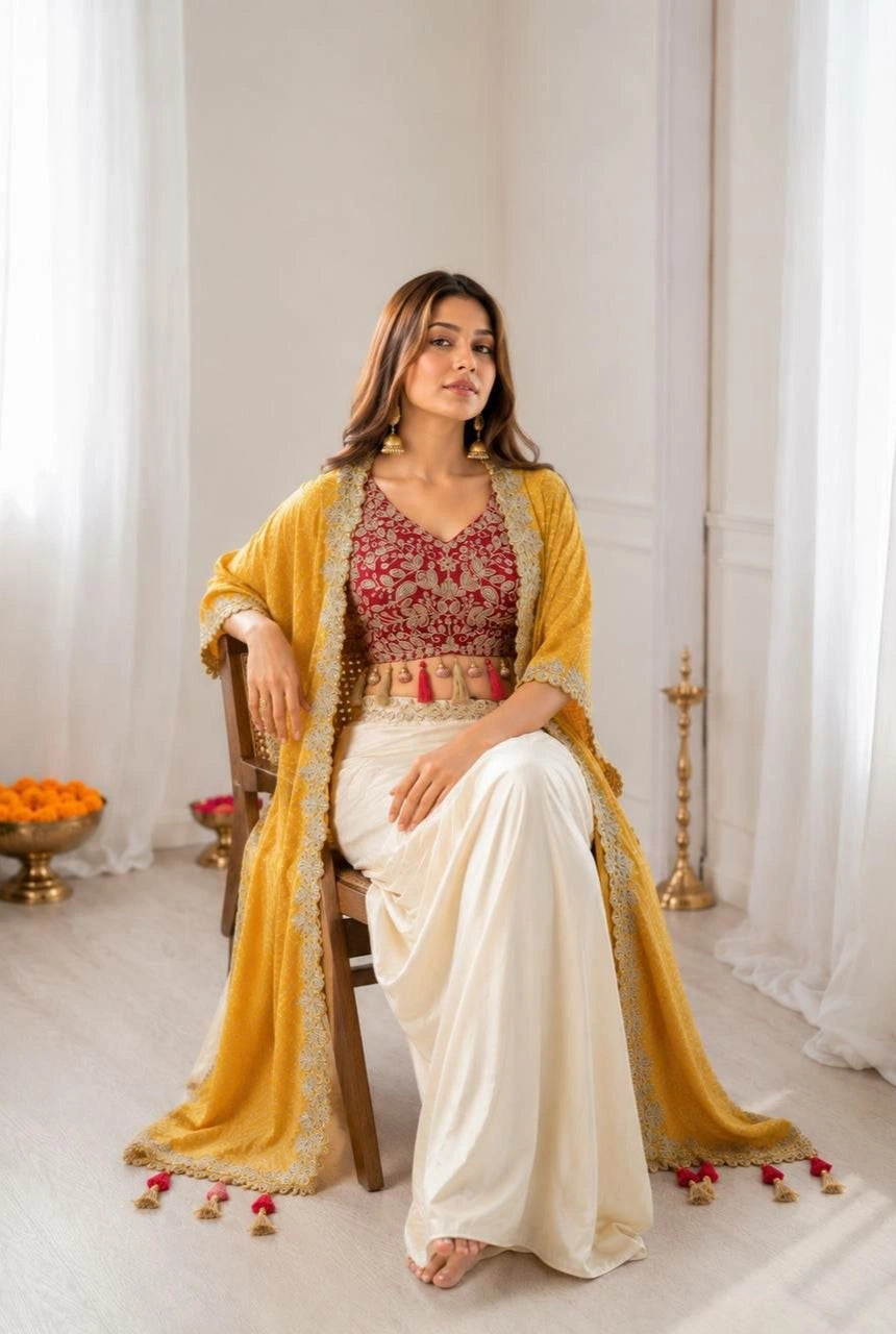 Zareen Draped Dhoti Co-Ord Set