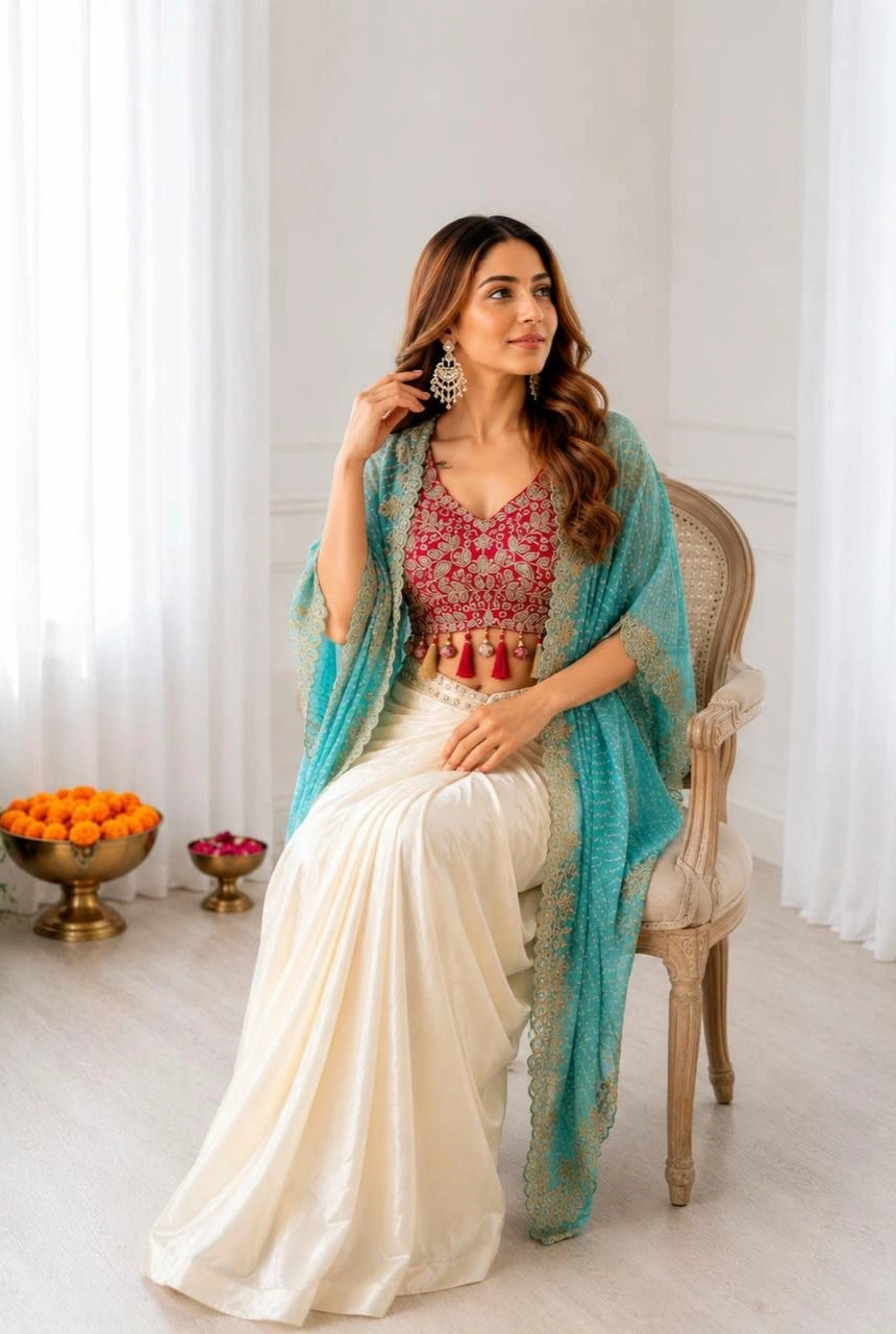 Zareen Draped Dhoti Co-Ord Set
