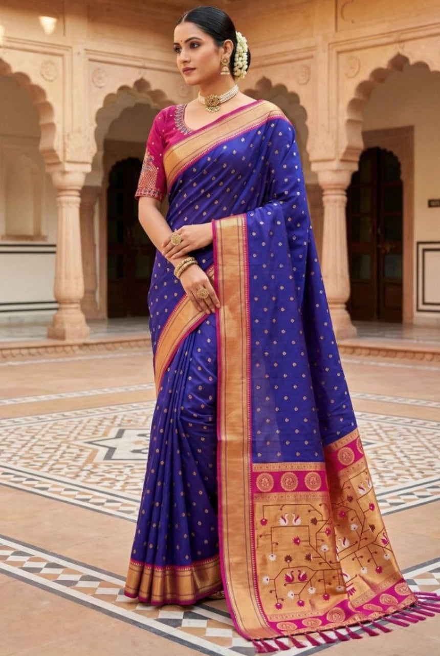 Rajnandini Meenakari Paithani Silk Saree