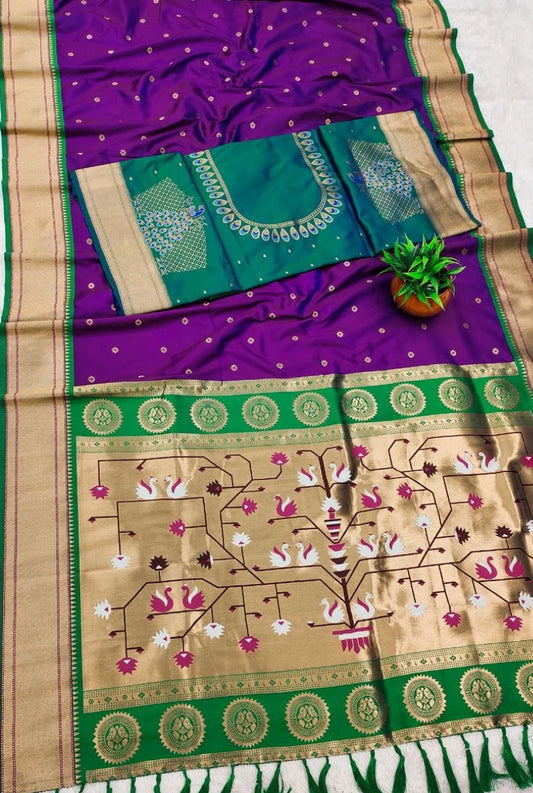 Rajnandini Meenakari Paithani Silk Saree